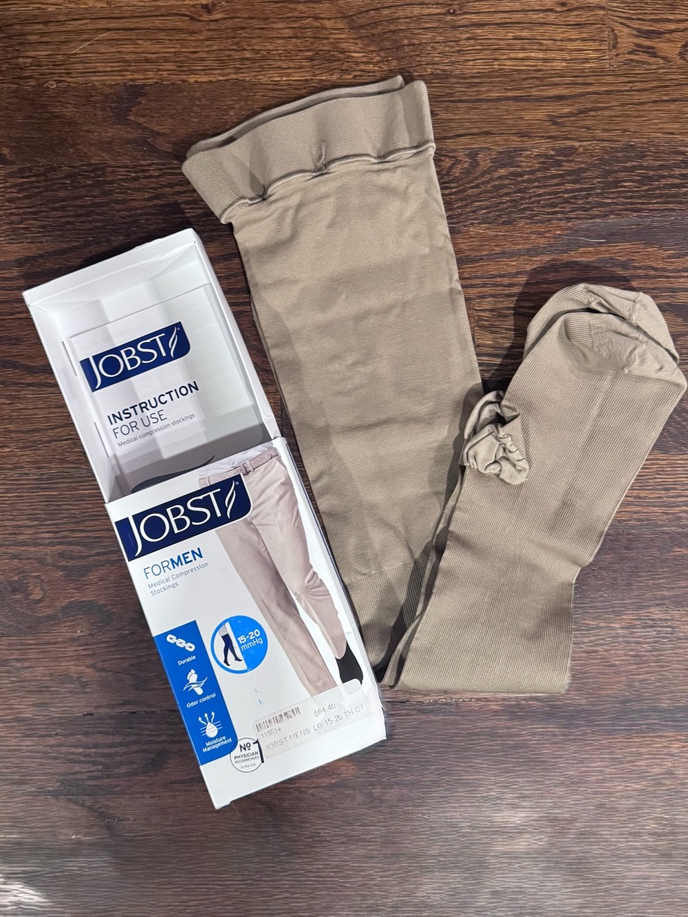Men’s Jobst Medical Compression Thigh Socks - Beige
